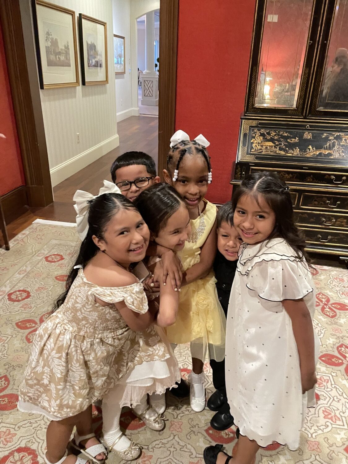 Young girls in party dresses at the Star Light, Star Bright gala