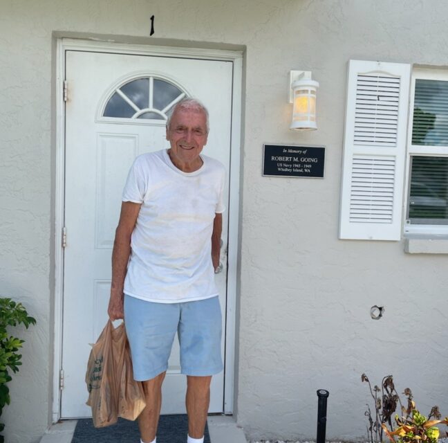 Richard standing in the doorway of his new home at Delta House