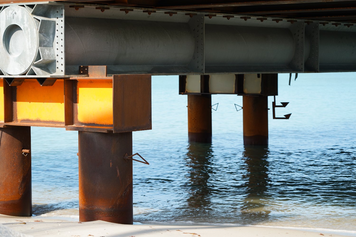 New pilings and formwork during the Naples Pier rebuild concrete pour, July 29, 2026. Photo: City of Naples